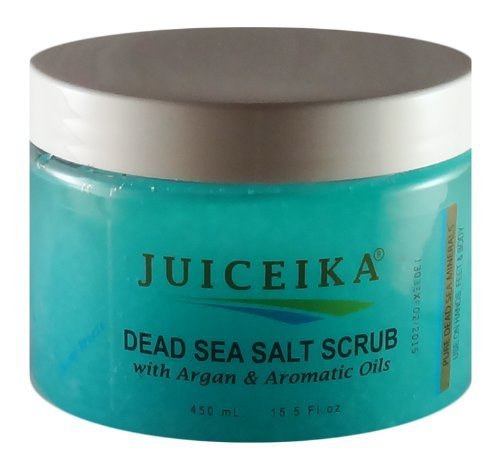 Exfoliante de sal del mar muerto con argán y aceites aromáticos, 15.5 onzas líquidas-15.2 fl oz aroma Ocean Breeze de Juiceika
