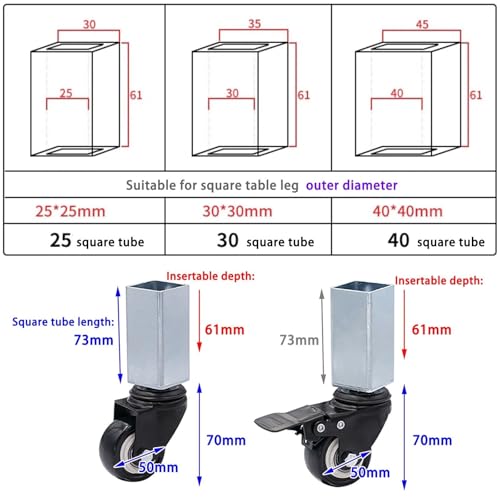 Roulettes pivotantes universelles avec frein pour stopper les meubles - 3