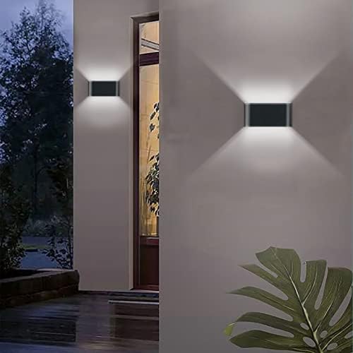 JianRui LED Wall Lights, Outdoor Lighting Exterior Wall Sconce 6W IP54 Waterproof Up and Down Aluminum for Indoor Bedroom Living Room Garden (Cold White)