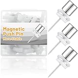 Outus 20 Sets Magnetic Push Pin Magnet Thumb Tack Poster Hanger Thumb Tacks for Wall School Supplies Classroom Decoration Bulletin Boards (Silver)