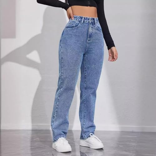 Jeans Pants Trousers Denim High Waist Straight Tube Commuter Casual Jeans for Women3