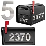 50 Pieces Self-Adhesive Vinyl Brushed Metal Texture Numbers Sets, Mailbox Numbers Waterproof Sticker...