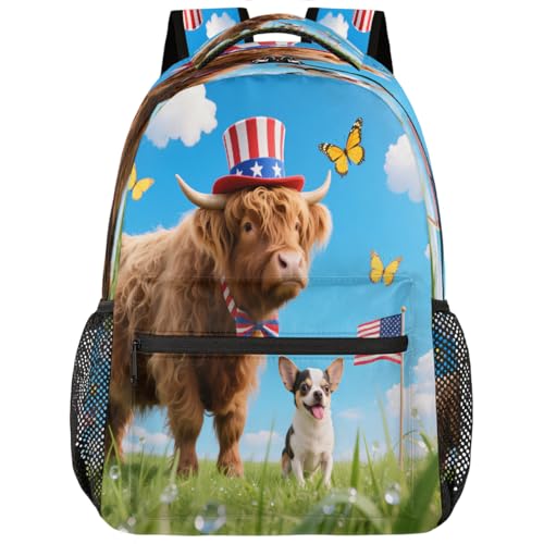Mochila de Highland Cow para portátil de 15.6 pulgadas unisex estilo escolar de viaje