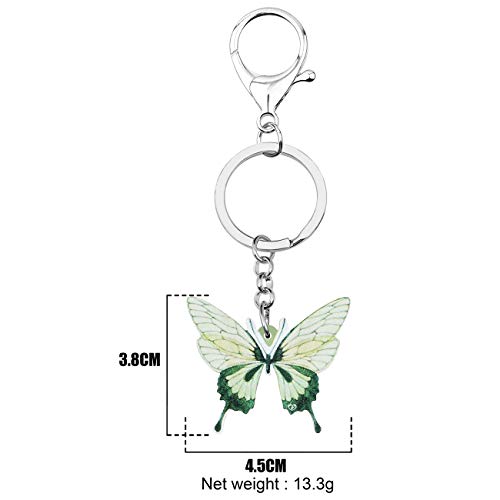 Doway Acrylic Colorful Floral Morpho Butterfly Keychain Charm Insect Key Ring For Women Girls Handbags Purses Belt Decor (Green) #TOP5