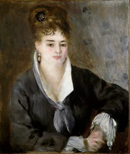 Art Tableau La Dame en noir Renoir impression sur toile 60x90cm pour salon