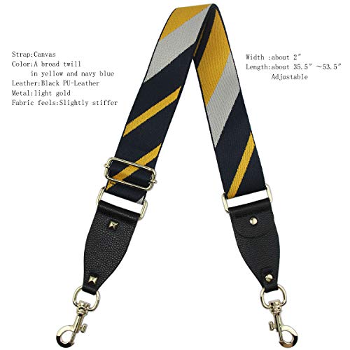Image of Duwi Wide Purse Strap Multicolor Striped Guitar Style Strap Adjustable Canvas Crossbody Bag Strap