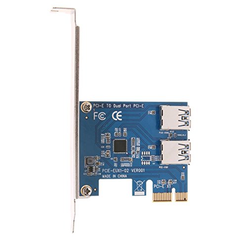 nelnissa PCI-E a doble puerto USB 3.0 adaptador convertidor extensor tarjeta para la minería BTC
