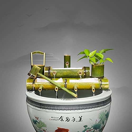 Classic Japanese Garden Decoration,Bamboo Water Feature Statue,Rockery Fountain Decoration,Stone Trough Fish Tank Ornaments,Indoor Outdoor Bamboo Water Fountain A 70cm (A 80cm)