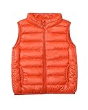 Importé LaoZanA Gilet Doudoune Enfants Fille Garçon Veste sans Manche Manteau Orange 150