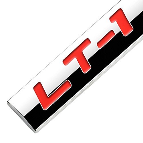 Image of Auto Dynasty Chrome Finish Metal Emblem LT1 Badge (Red Letter)