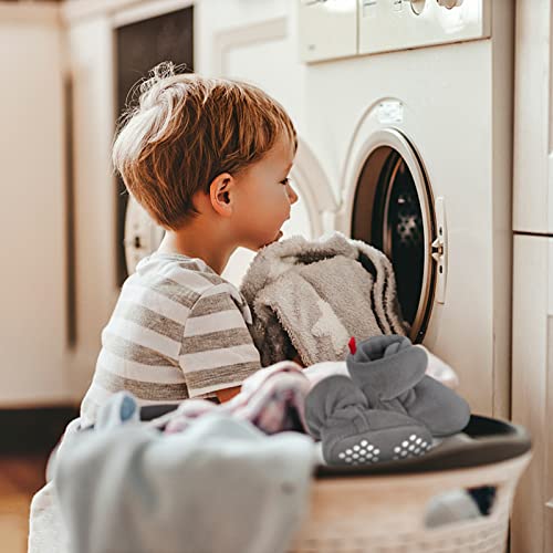 Baby Booties 6-12 Months Unisex Cozy Fleece Newborn Booties Non-Slip Newborn First Walkers Winter Warm Shoes Toddler Slippers For Baby Boys & Baby Girls Gifts, Black #TOP6