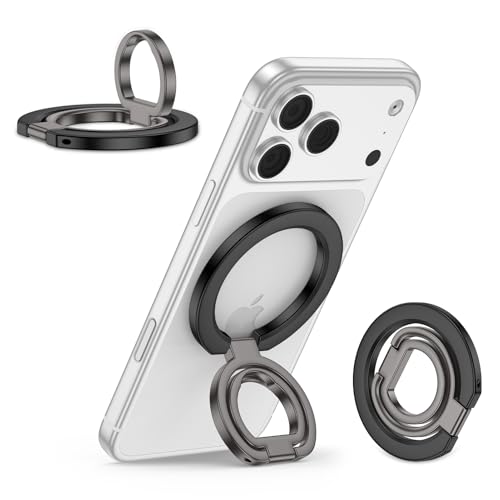 ���ʎ��C�d�b�����O�O���b�v MagSafe�p ���C�g�ѓd�b�O���b�v�X�^���h �t�B���K�[�����O�L�b�N�X�^���h iPhone 17 Pro Max/17 Pro/17/16/15�ASamsung Galaxy S26 Ultra S25 FE S24 Phon