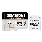[10 x High Endurance] GIGASTONE MLC 8 GB Industrial MicroSDXC karta z adapterem, nagrywanie wideo 85/15 MB/s 4K do Security Cam, Dash Cam, U3 V30 C10 [5-letnie bezpłatne odzyskiwanie danych]