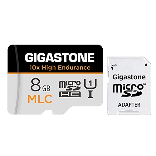 [10 x High Endurance] GIGASTONE MLC 8 GB Industrial MicroSDXC karta z adapterem, nagrywanie wideo 85/15 MB/s 4K do Security Cam, Dash Cam, U3 V30 C10 [5-letnie bezpłatne odzyskiwanie danych]