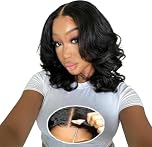 Wear And Go Glueless Bob Wig Human Hair 12 Inch 180% Density Human Hair Wigs Body Wave 5x5 HD Transparent Lace Frontal Glueless Wig Human Hair For Black Women Pre Plucked