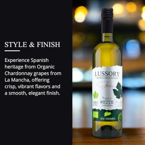 Lussory Organic Bio Dealcoholized Chardonnay 0.0% Non Alcoholic Wine From Spain, Low Calories, Organic, Vegan (750ml) (1, Organic Chardonnay) - Thumbnail 4