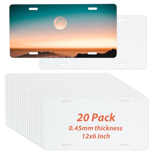 Opiniones de Placas para comprar hoy. 50 LOLYSIC Paquete de 20 unidades de placas de matrícula en blanco para sublimación, etiquetas de placa de matrícula automotriz de aluminio metálico, hoja de transferencia...