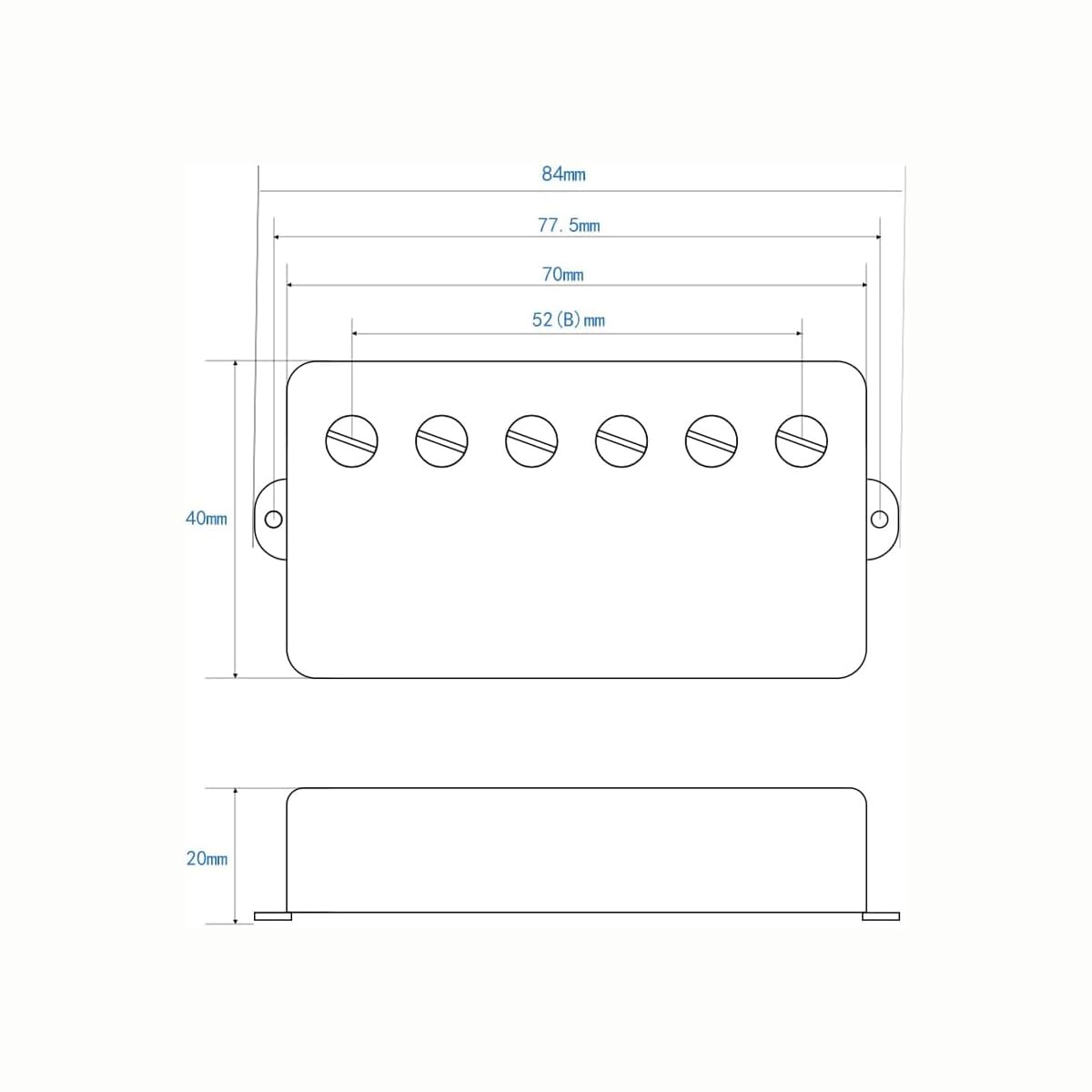 Alnico Lot de 5 micros humbucker pour guitare style PAF Chromé Compatible avec guitare de style LP