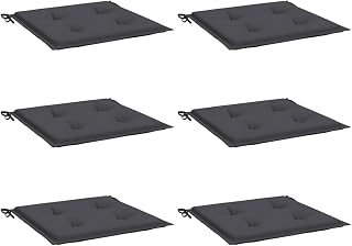vidaXL Cojines de Sillas de Jardín 6 uds, Cojines de Asiento, Cojines de Exterior, Almohadas de Silla para Patio Balcón, Tela Oxford Antracita