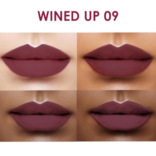 Image of One Wish Creamy Matte Lipstick Long Lasting for Women - Wined Up Shade 09 | Full Coverage | Creamy Formula | No Flaky Lips | No Dryness| High-Pigment |SPF | Vitamin E, Almond Oil & Shea Butter for Moisturising Lip | 8 Hrs Lasting | Smooth Finish | 3.8 gm