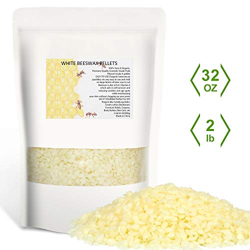 Tobeape White Beeswax Pellets 2LB 100% Pure and Natural, Great for Skin Care