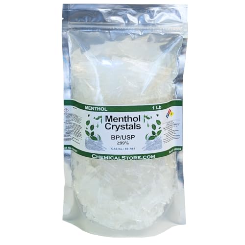CHEMICALSTORE.COM Menthol Crystals – ≥99% Purity – (1 lb) Synthetic Crystalline Solid for Laboratory and Industrial Use