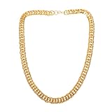 YeahiBaby Men Imitation Golden Necklace Chunky Link Chain 23.62In Hip Hop Style Neck Decor for Casual Party