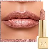 OULAC Metallic Shine Glitter Lipstick, Nude High Impact Lipcolor, Brown Soft and Ultra Hydrating, Long Lasting, Vegan & Cruelty-Free, Full-Coverage Lip Color 4.3...