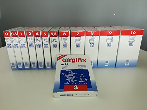 Surgifix - Filet Tubulaire Élastique Poly, Taille 3, pour Fixation de Compresses, Gaze et Pansements du Coude et du Bras, Longueur de Tension 25 m, Couleur Blanche, Fabriqué en Italie, 1 pièce