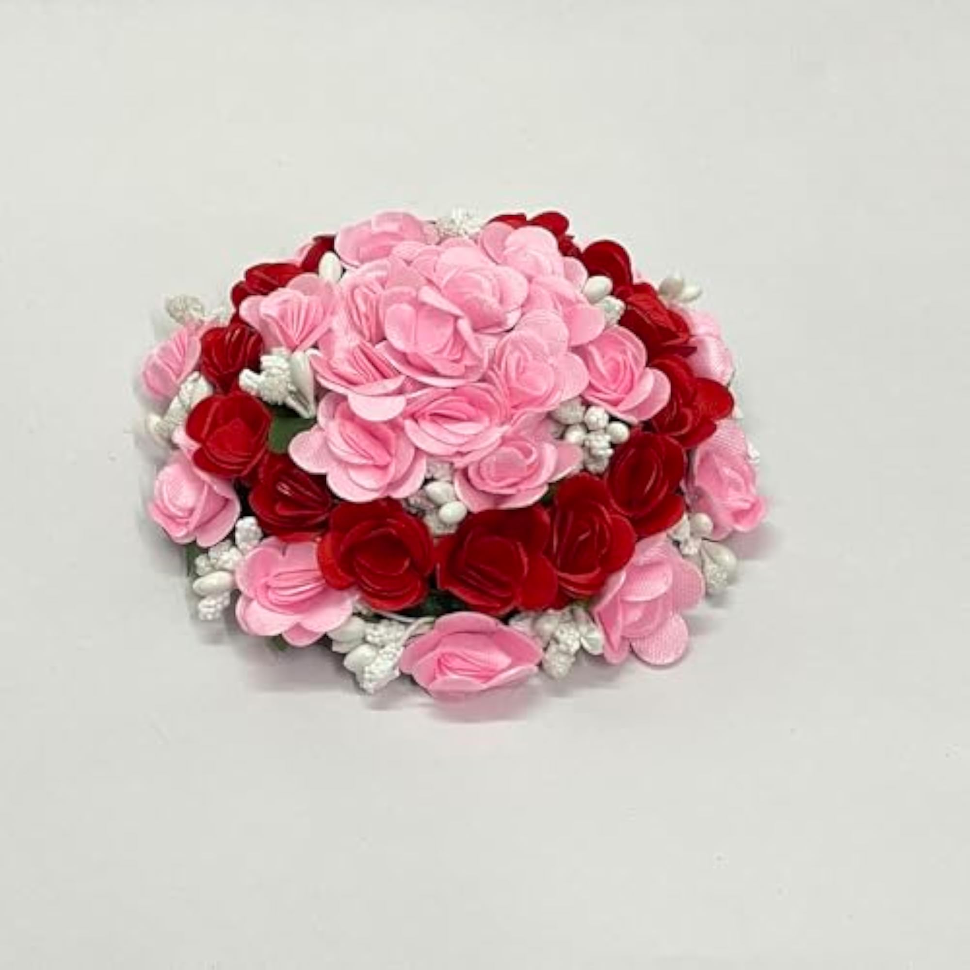 Bridal Bun Juda Gajra Maker Flower Gajra, Pink & Red