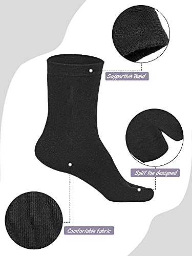 9 Pairs Flip Flop Socks Tabi Split Toe Socks Toe Socks for Men Women Supply(Black)