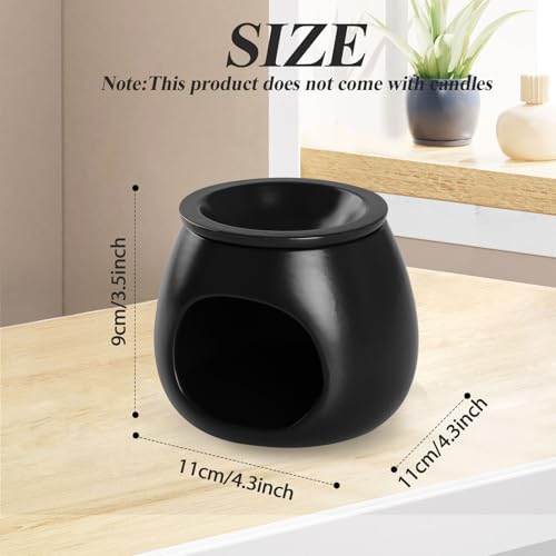 Bighan Duftlampe Split-Typ Aromalampe Teelichthalter Duftlampe aus Keramik Aroma Diffuser - Schwarz