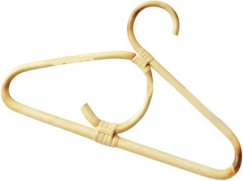 Cabilock Ropa de bebé Perchas para niños, perchas de ratán para armario, colgador de ropa para muñecas, perchero pequeño, organizador de armario