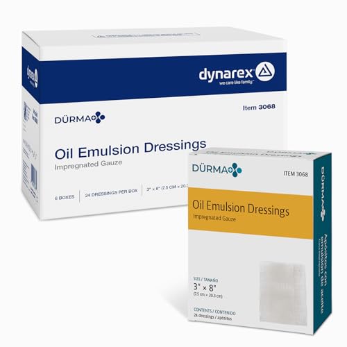 Dynarex Sterile Oil Emulsion Knitted Gauze Wound Care Dressing Non Adherent Latex Free, 3" X 8", 144 Count miniatura 1