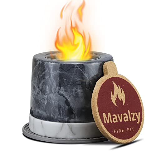 Outdoor Decor, Mavalzy Tabletop Fire Pit Real Marble Table Top Fire Pit Bowl Smokeless Mini Fire Pit Personal Portable Tabletop Fireplace For Patio Decor #TOP7