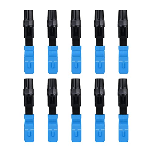 10 Pcs SC UPC Singlemode Fiber Optical Cable Cold Connector Fast Connection Quick Adapter for FTTH Cables CATV Network