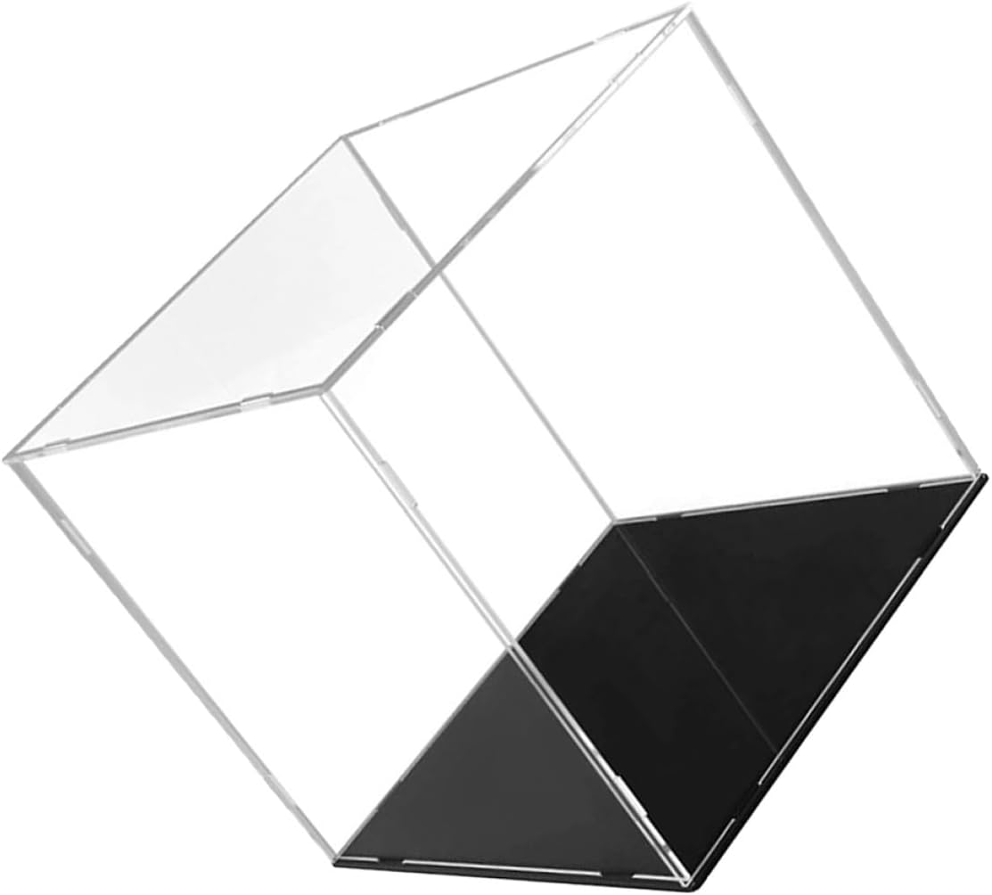 Didiseaon Football Display Case Acrylic Dustproof Showcase Box 23x23x23cm Storage for Sports Memorabilia Basketball Figurine Collector Organizer