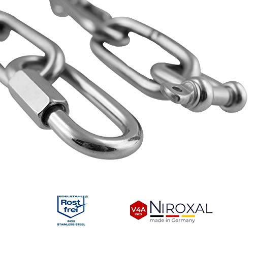 50-cm = 0,5 meter 3 mm dikke roestvrijstalen verlengketting breeklast max 350 kg met sluiting schroefconnector van V4A… - Image 7