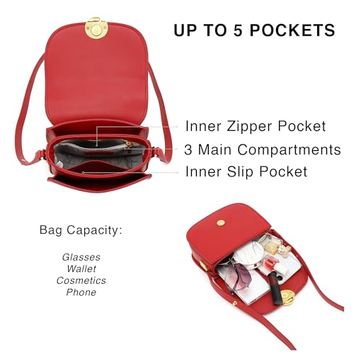 Image of Scarleton Quilted Crossbody Satchel, Chain Strap Shoulder Bag, Vegan Leather Mini Handbag, H2065