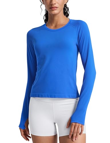 CRZ YOGA Seamless Long Sleeve Shirts Waist Length - Workout