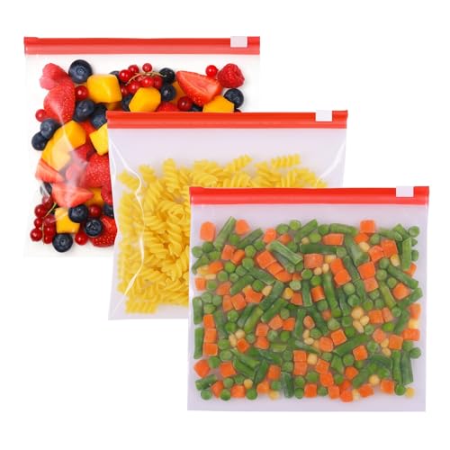 DIY-24H | 50 Stück | verschiedene Größen wählbar | Dicke: 70µm | Gefrierbeutel mit Gleitverschluss Zipper Slider Aufbewahrungsbeutel für Fleisch Obst und Gemüse uvm. (200x180mm - 1 Liter)