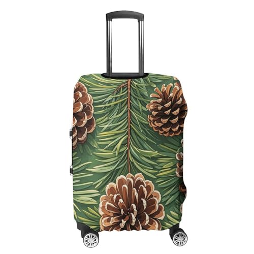 Pine Cone Border Luggage Covers Tsa Approved Suitcase Cover Elastic Washable Luggage Sleeve Carry on Cover Protector Anti-Scratch Suitcase Protector Fits 19-30 Inch Case(XL)4
