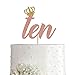 Princess 10th Birthday Cake Topper Rose Gold Glitter Girl 10 Years Birthday Party Supplies, Decorations