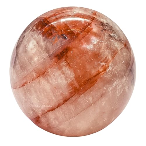 Image of Certified Red Hematoid Quartz Crystal Ball for Meditation - Premium Crystal Vastu Items for Home and Feng Shui Items for Good Luck - Ideal for Pooja Supplies and Spiritual Practices (1.5 inch Inch)