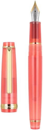 Miniatura 4 de JINHAO 82 - Pluma estilográfica de resina iridio EF y F con convertidor, bolígrafo de escritura con clip dorado (todo verde)