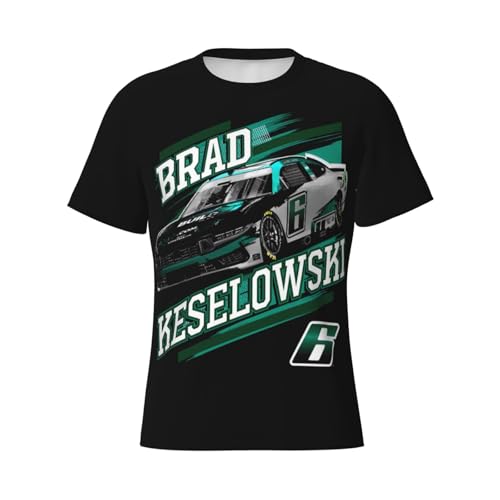 Brad Keselowski 6 Men's T-Shirt Printing Performance Short Sleeve Crewneck T-Shirt Tight Sport Classic