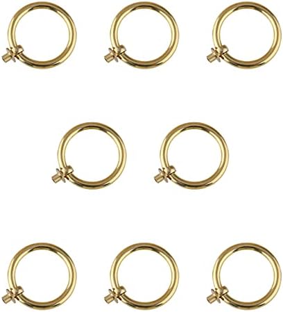 8Pcs Antique Brass Ring Pull Handle Kitchen Cabinets Wardrobe Drawer Furniture Hardware Retro Style Small Pull Ring (Gold)