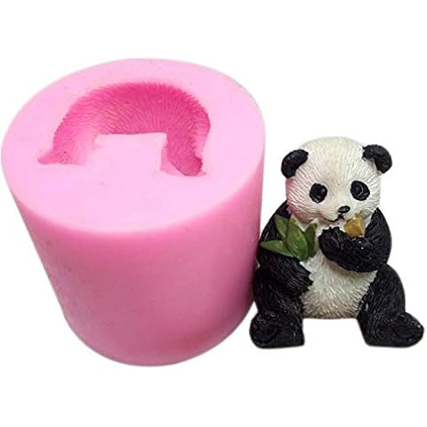 Augneveres 3D Panda Silicone Mold - 3D Bear Fondant Mould - Teddy Bear Silicone Animal Ice Cube Mold - DIY Soap Candle Mold for Chocolate, Candy, Gummy, Jelly, Mousse, Cake Decoration - charitable Cover