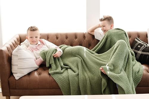 Image of Saranoni Bamboni Luxury Throw Blanket | Oversized Super Soft Plush Home Decorative Comfy Blankets for Couch or Bed | Olive - X-Large 60 inch x 80 inch