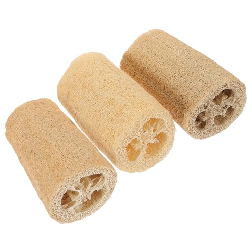 POPETPOP 3個 ハムスター用天然ヘチマ磨牙片 かじり木おもちゃ 歯の健康維持 ペット用噛む ウサギ モルモット チンチラ対応